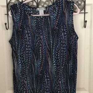 Vertical swirl stripes ,Pleated fabric ,tank top